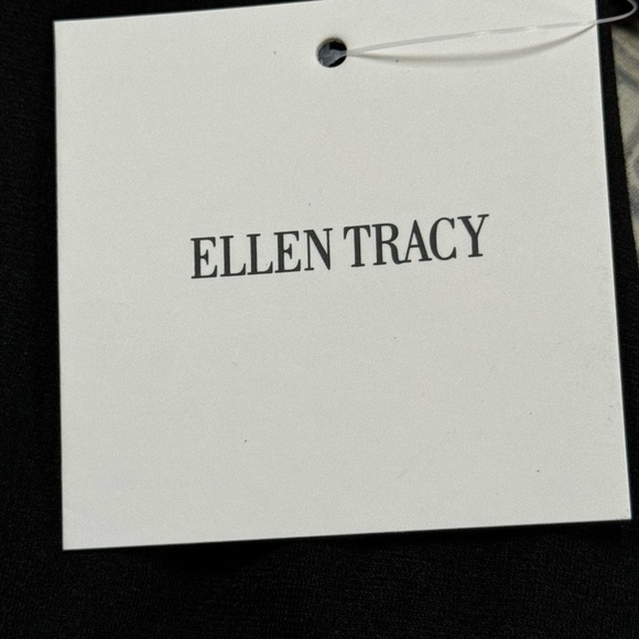 Ellen Stacy PONTE FLARE BLACK DRESS WITH VEGAN LEATHER TRIM size M - Picture 12 of 16